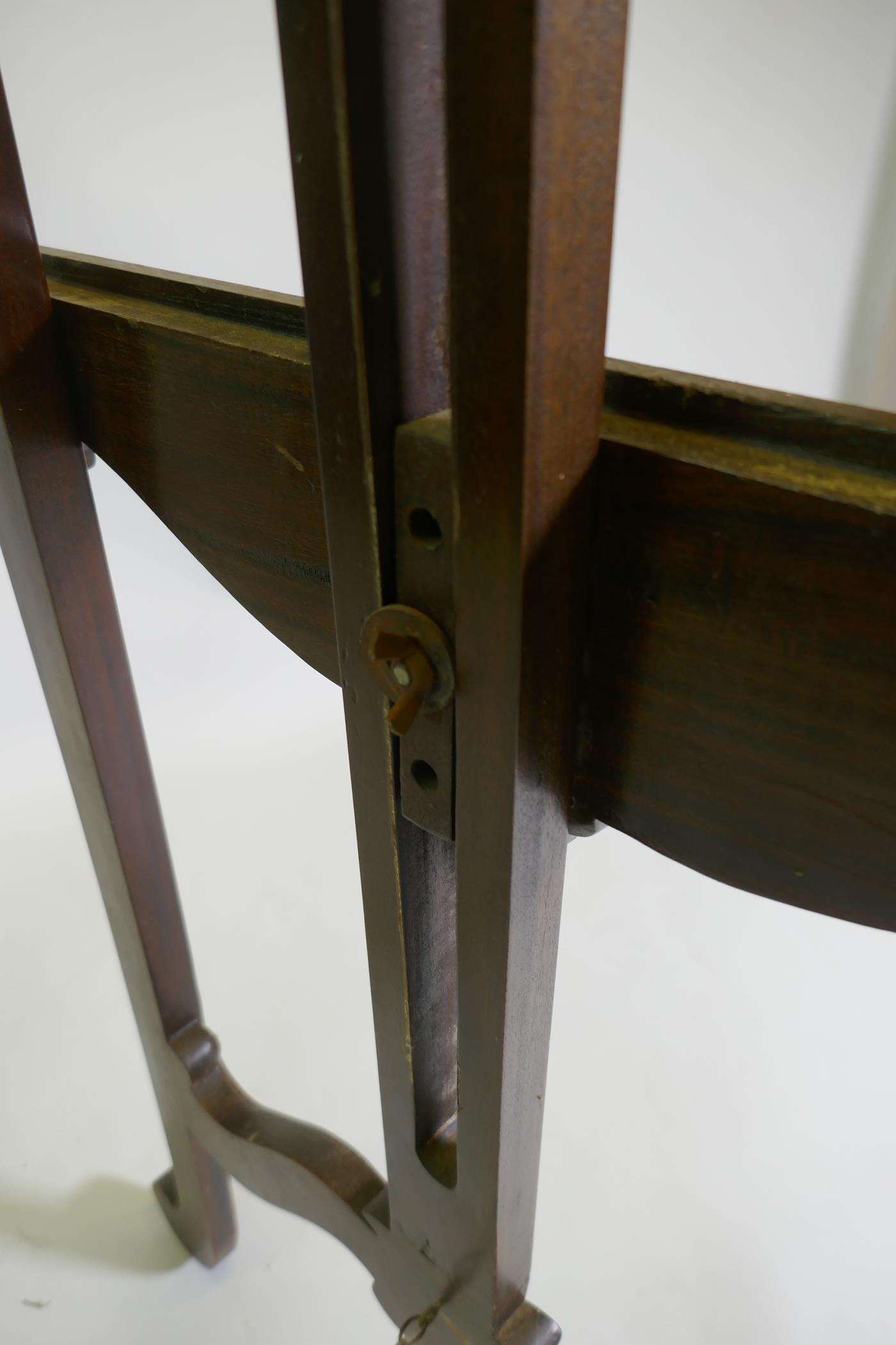 A carved mahogany adjustable easel, 220cm high - Image 4 of 4