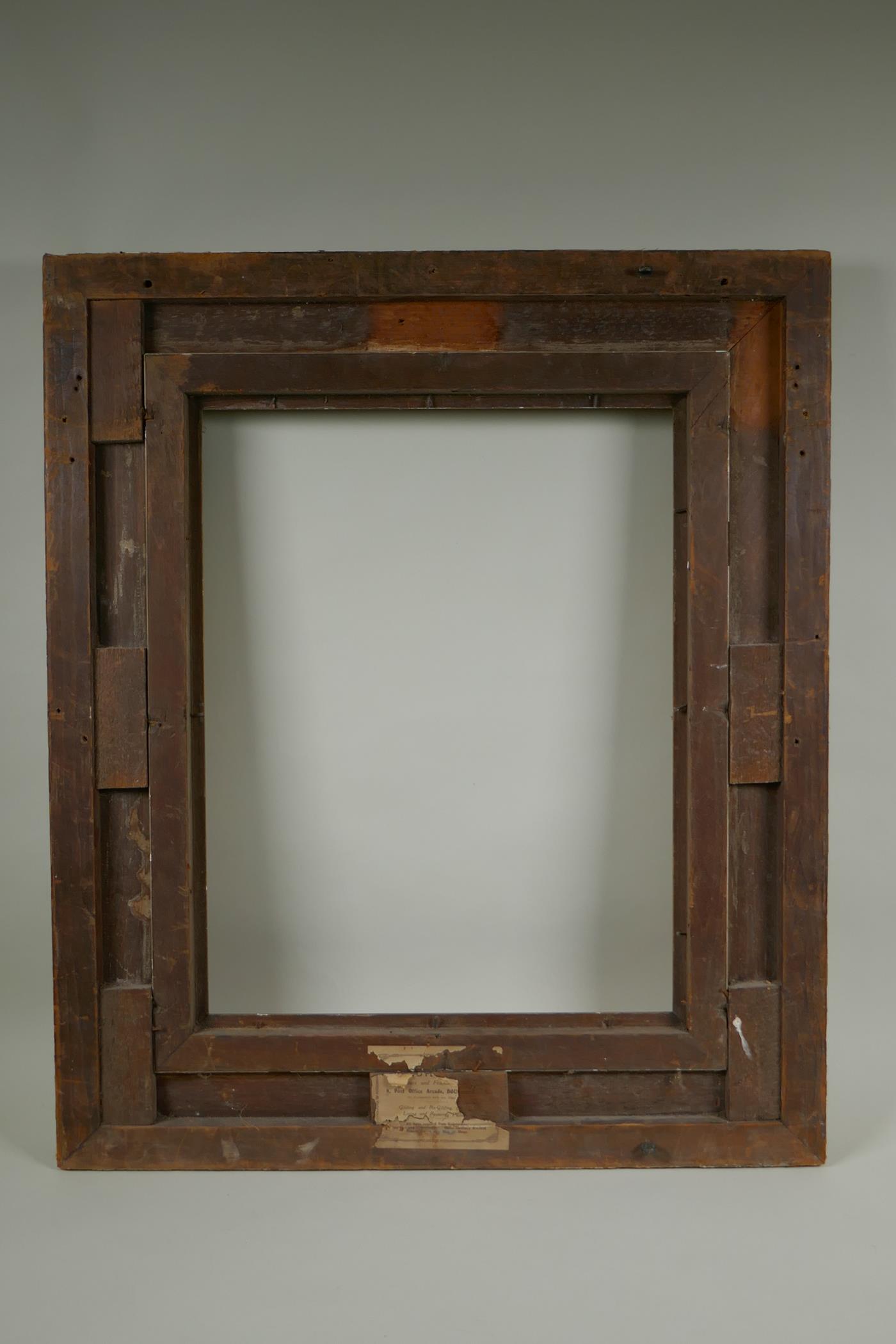 A late C19th/early C20th Watts type picture frame, 36 x 46cm rebate - Image 6 of 6