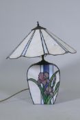 A Tiffany style table lamp with illuminated body and shade, 50cm high