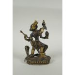 An Indian bronze figure of Varahi, 16cm high