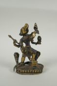 An Indian bronze figure of Varahi, 16cm high