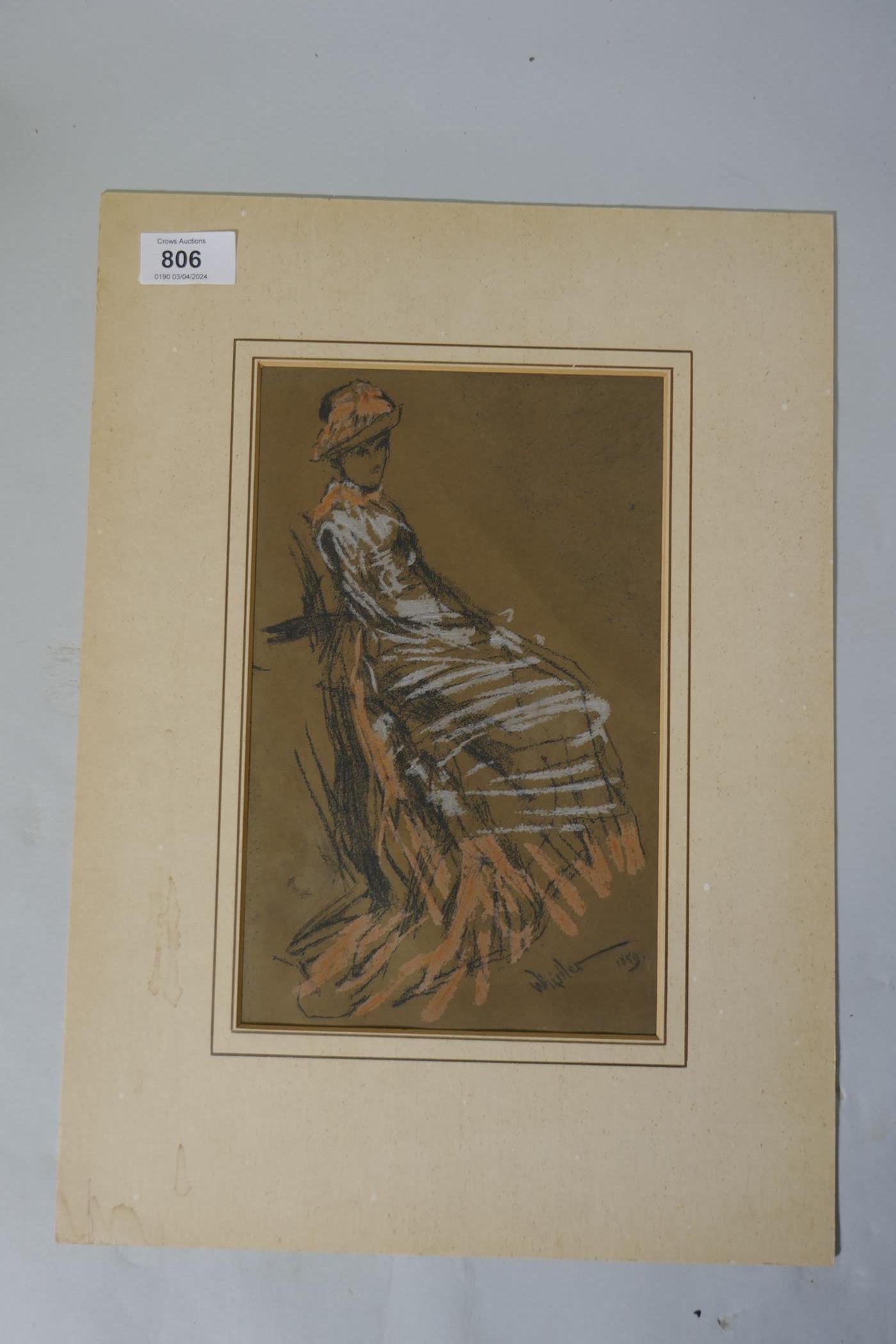 After James Abbot MacNeill Whistler, portrait study in pastel, lithograph by T.R. Way, and another - Image 2 of 4