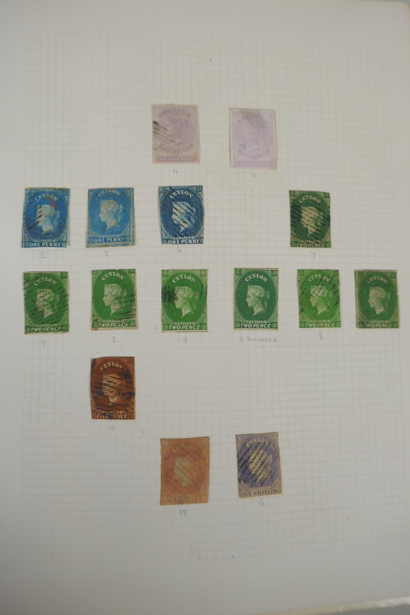 An album of C19th and C20th Commonwealth stamps covering Ceylon, Mauritius, Trinidad, Trinidad and