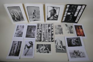 A quantity of mid to late C20th glamour and fetish photographs and related ephemera, largest 26 x
