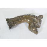 Antique bronze mount in the form of a dragon's head, 17cm long