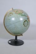 A Danish Scan-Globe political terrestrial globe, 43cm high