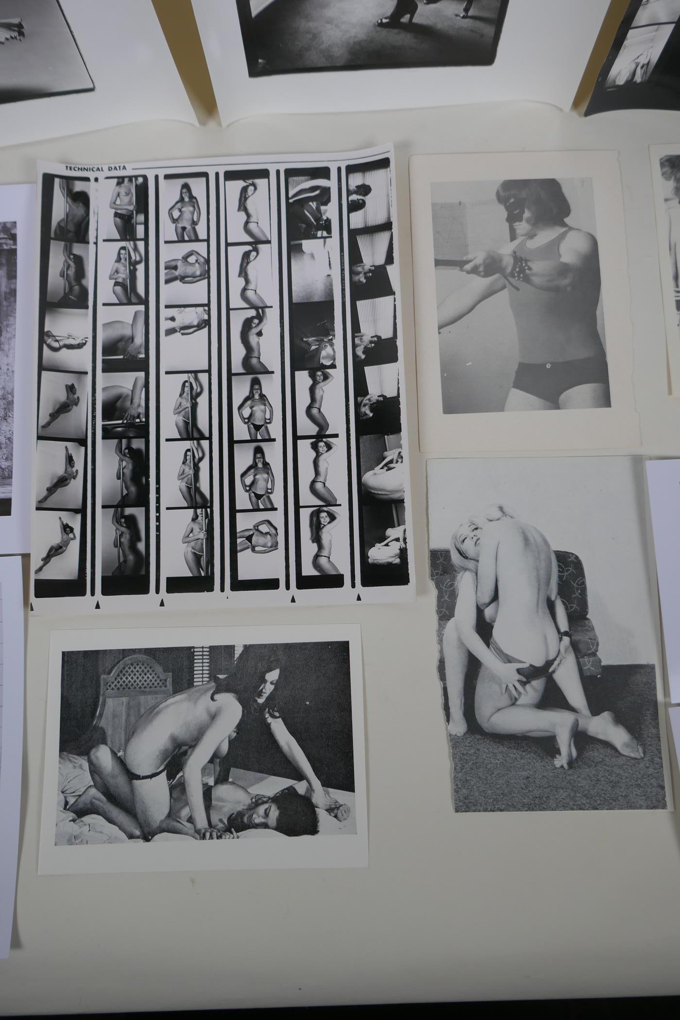 A quantity of mid to late C20th glamour and fetish photographs and related ephemera, largest 26 x - Image 4 of 6