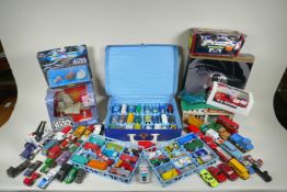 A large quantity of MatchBox, Dinky, Lesny, Corgi etc diecast toy cars, including the Corgi Past