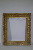 A C19th giltwood and composition frame, bears label verso, No 2, Robert Ed..., 12 Greek Street, Soho