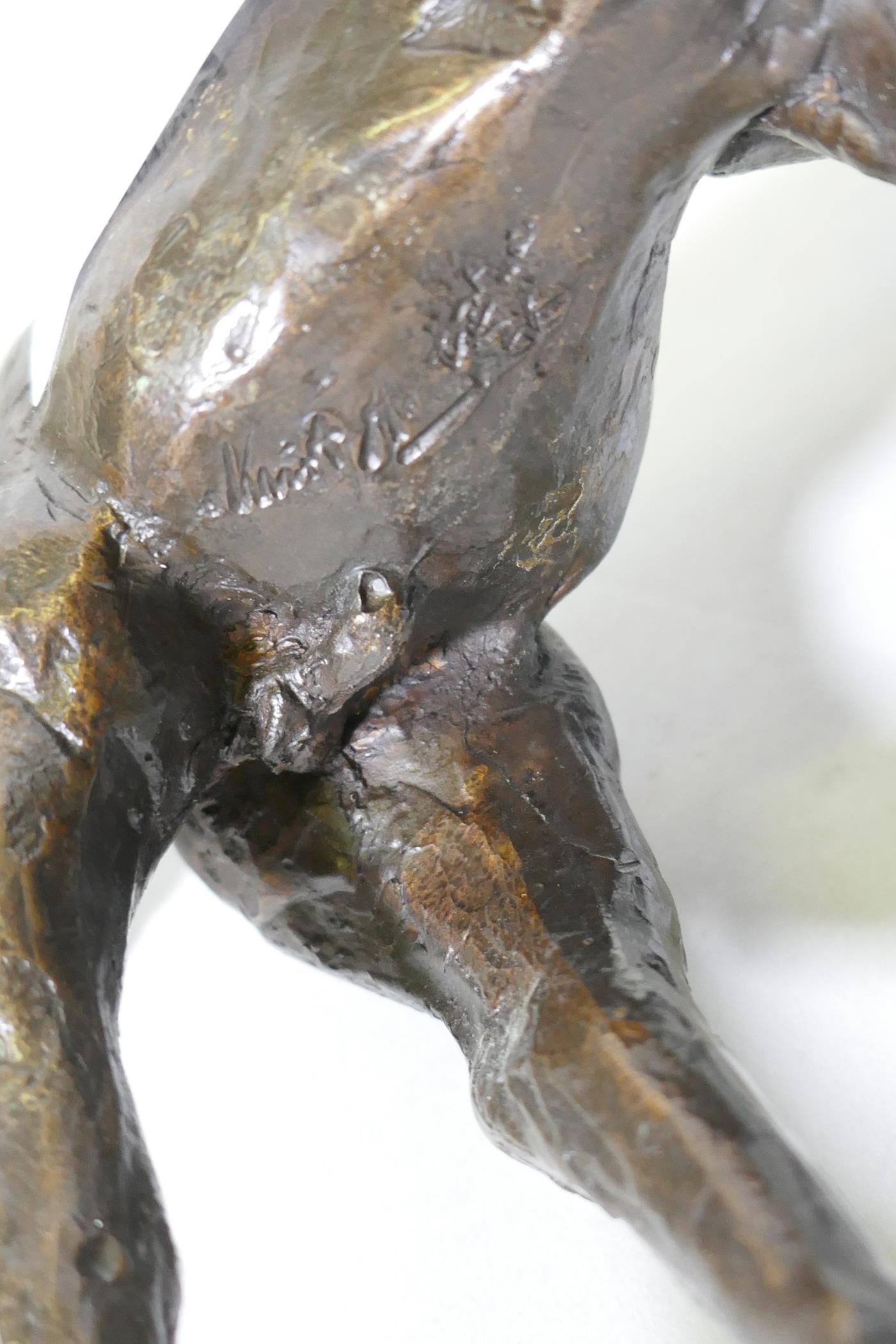 Kurt Arentz, bronze model of two horses, signed and numbered 2-25, 18cm high - Image 3 of 3