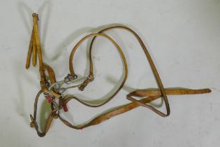 A set of vintage Argentine leather polo reins