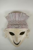 A South American ceramic wall mask, 33 x 42cm