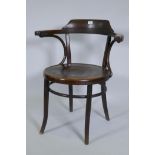 An early C20th Thonet style bentwood armchair