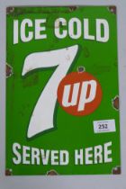 A 7Up vintage style enamelled metal sign, 20 x 30cm