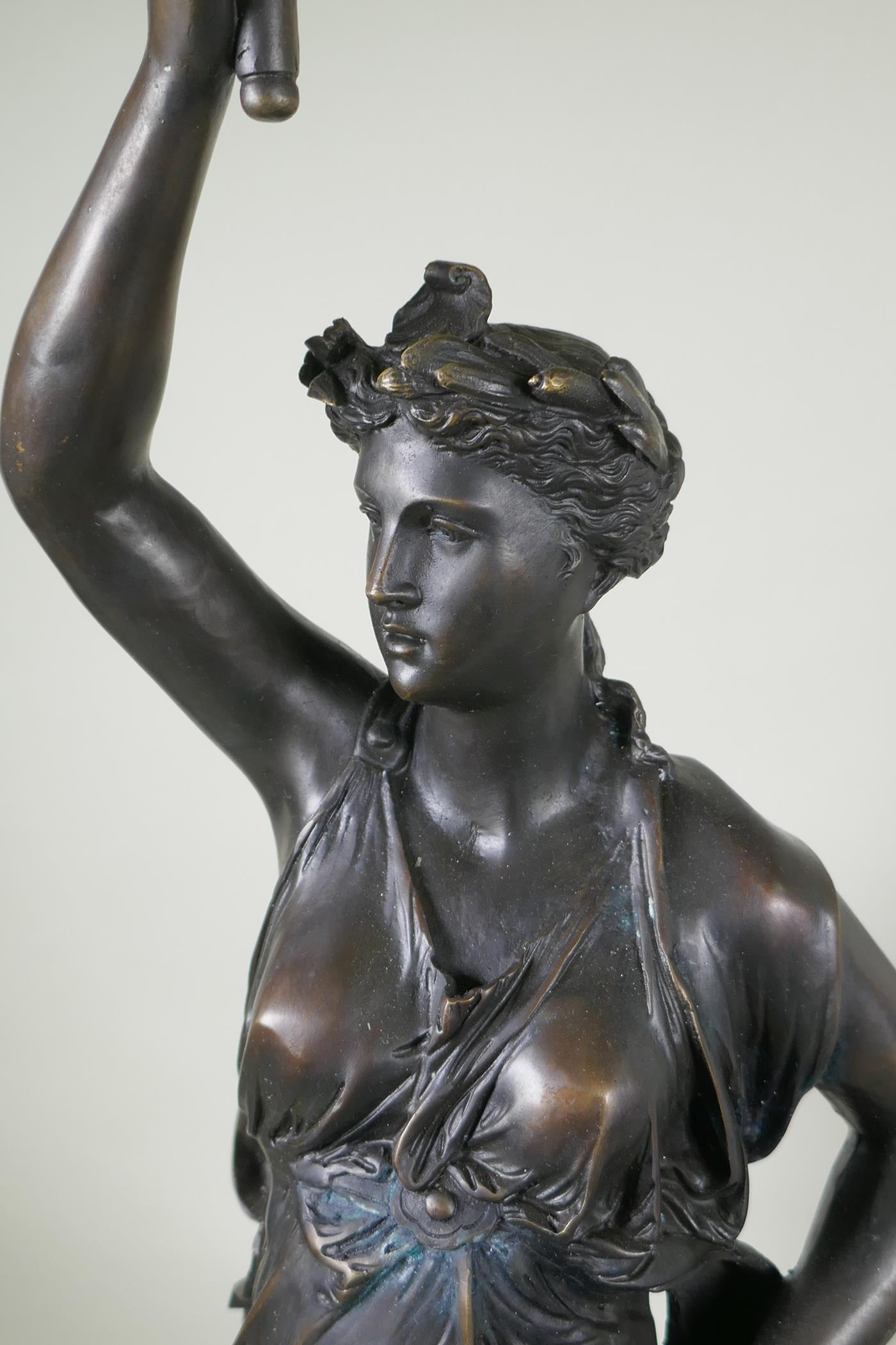 After Jean-Louis Gregoire, (French, 1840-1890), a pair of Grand Tour style bronze figural five - Image 5 of 8