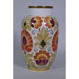 A large Soviet Russian porcelain vase by Lomonsov, with floral decoration and gilt highlights,