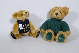 A Merrythought Harrods Millenium Limited Edition teddy bear, No 145/500, 24cm high, and a Harrods