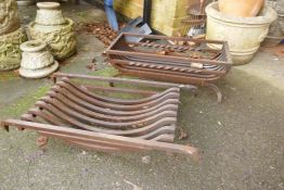 A wrought iron fire basket and another, 77 x 40cm
