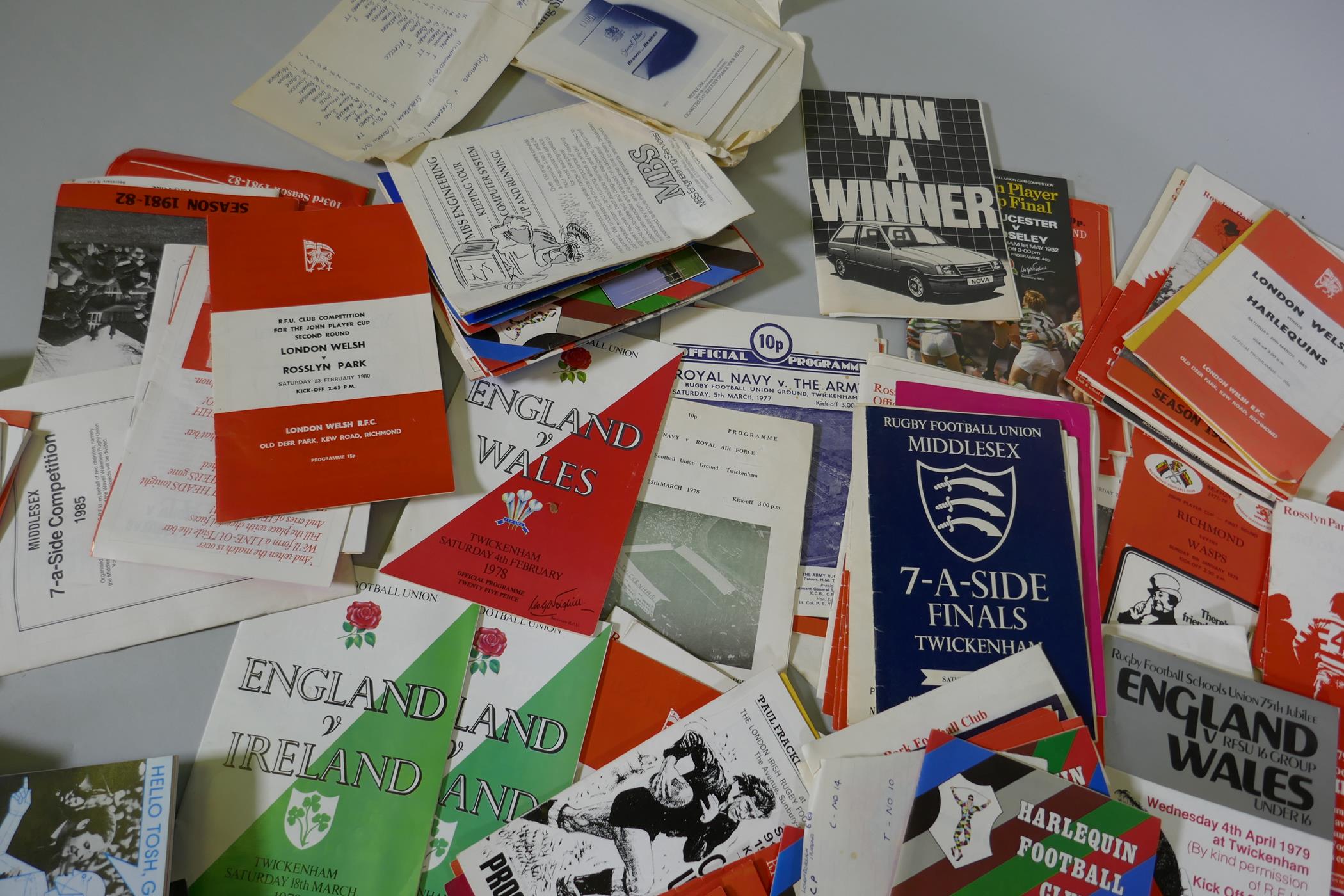 A collection of Rugby Union match programmes, 1970s, Harlequins, Rosslyn Park, Middlesex 7s, England - Image 4 of 6