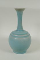 A Chinese crackle glazed ru ware style vase, 27cm high