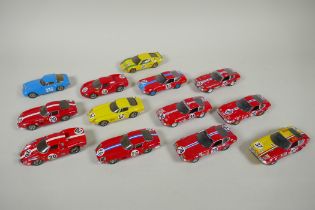 Thirteen 1:43scale kit built model cars by Automany and Solido, including Ferrari 250 LM, Ferrari