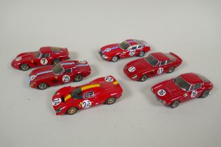 Six AMR (Andre Marie Ruf) 1:43 scale metal kit built Ferrari models, to include a Ferrari 330 P4
