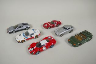 Six AMR (Andre Marie Ruf) 1:43 scale metal kit built Ferrari models including a Ferrari 412P, a