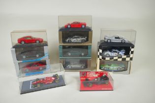 Twelve Pauls Model Art/Minichamps 1:43 scale die cast model cars, to include a Porshe 911 GT2 Evo Le