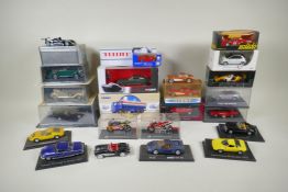 A quantity of 1:43 scale die cast model cars by various manufacturers including Solido, Corgi,