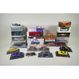 A quantity of 1:43 scale die cast model cars by various manufacturers including Solido, Corgi,