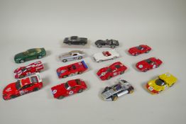 Fifteen 1:43 scale kit built model cars by MPA, Annecy Miniatures, Western Models Ltd, Dannini