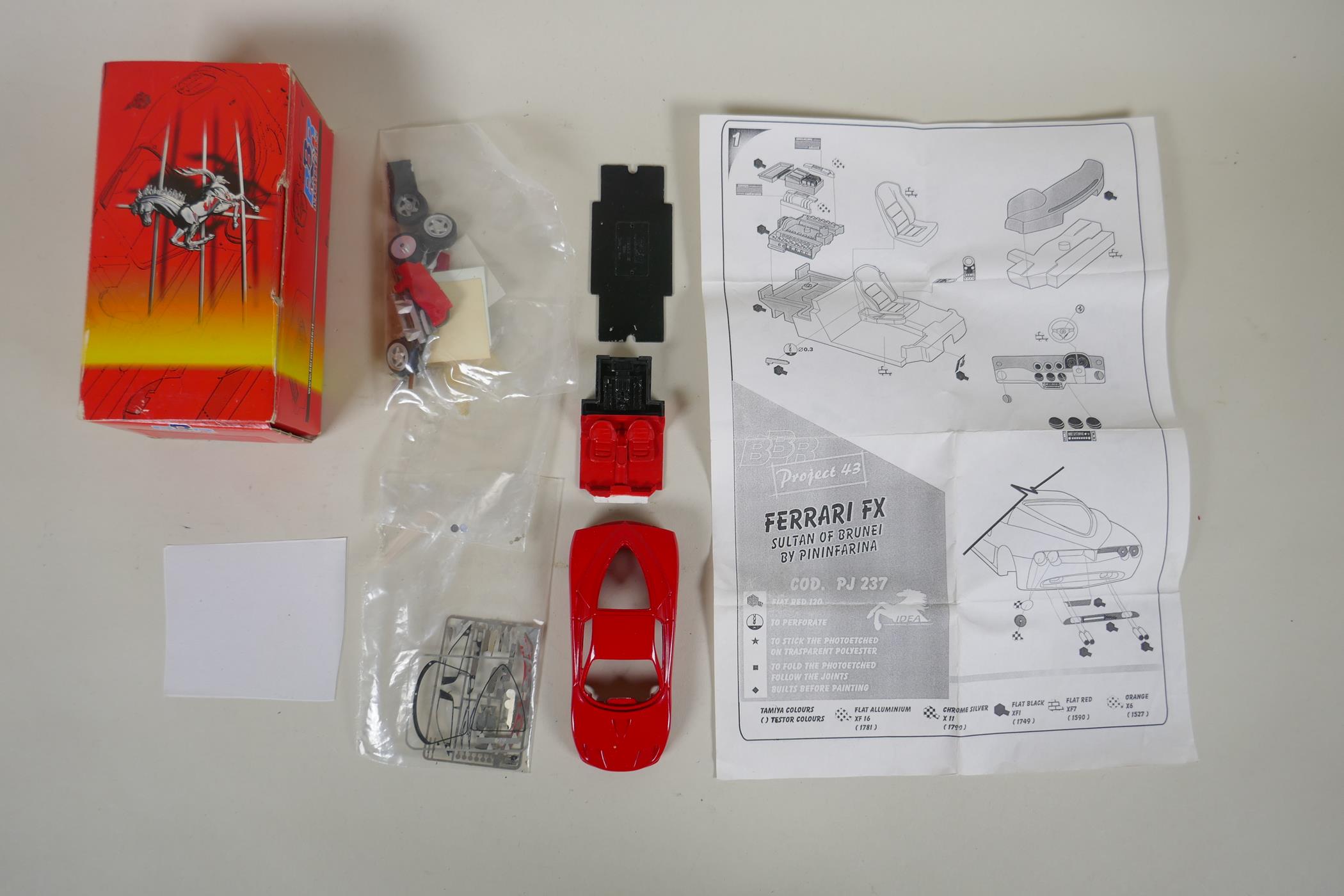 Eleven unassembled 1:43 scale resin and metal model car kits, to include BBR - Ferrari FX Sultan - Image 4 of 4