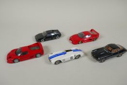 Five BBR 1:43 scale kit built Ferrari models, including a Ferrari 250 Pininfarina 1960, a Ferrari