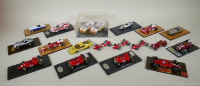 Nineteen Tron 1:43 scale kit built Ferrari models to include the Ferrari F312 B3 from multiple