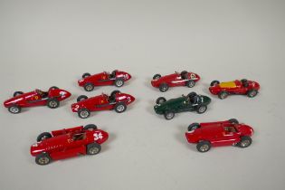Eight 1:43 scale kit built Ferrari models by K&R Replicas, Historic Replicas and Renaissance,