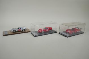 Three BBR 1:43 scale kit built Ferrari models, including a Ferrari 250 GTO Breadvan Coppa Gallenga