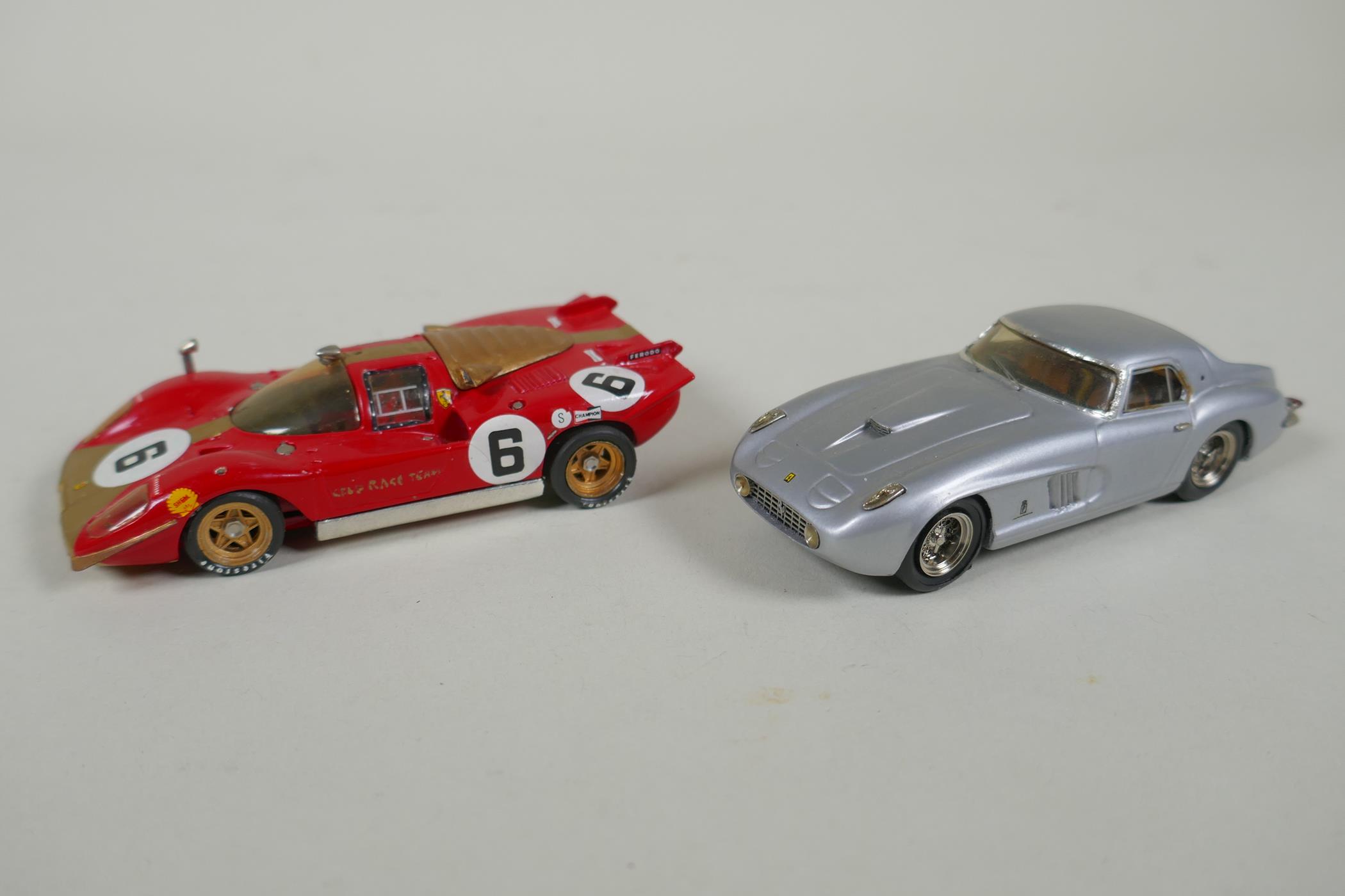 Eight 1:43 scale kit built model Ferrari cars by Hostaro MiniChamps and Meri Kit, including a - Image 2 of 9