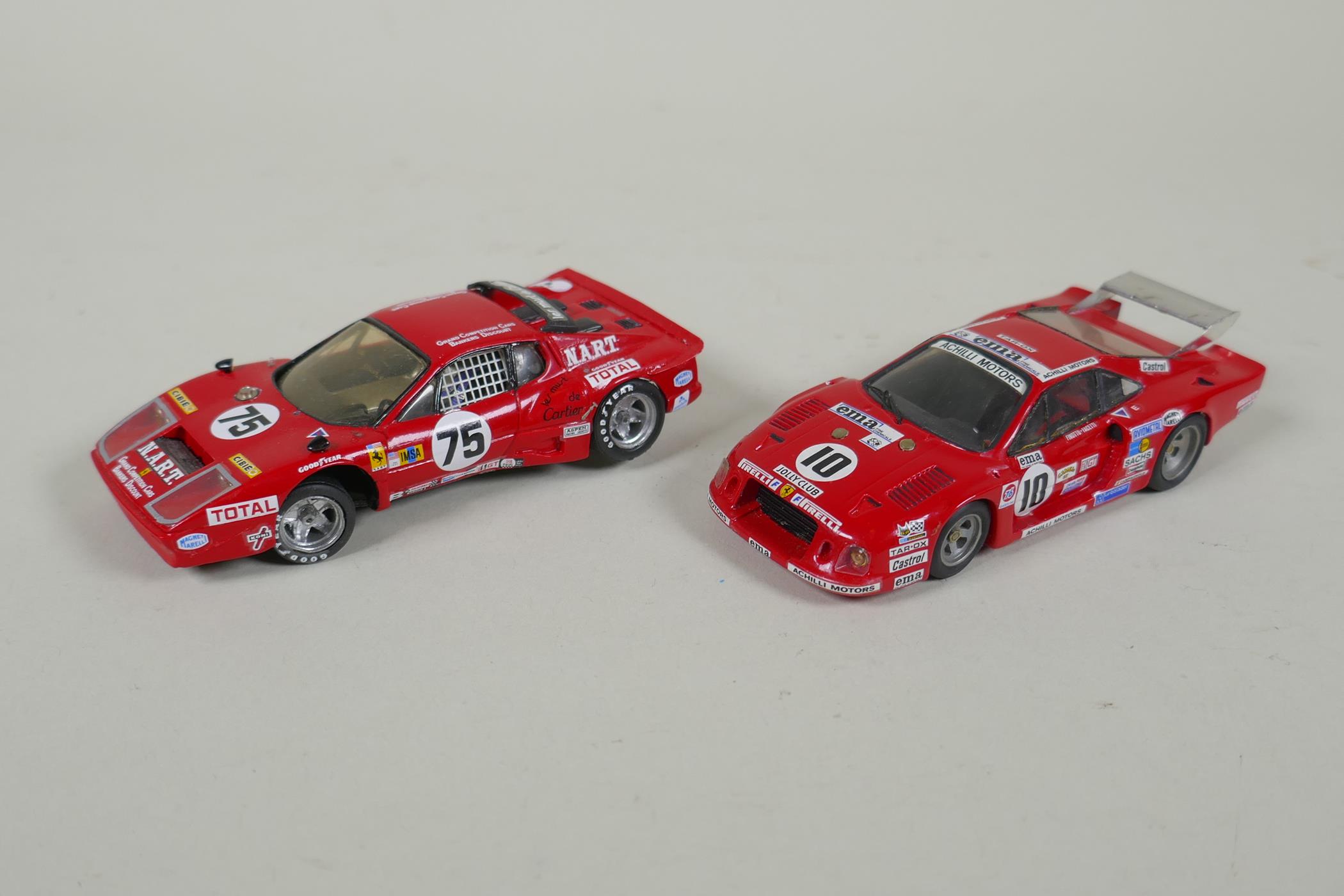 Eight 1:43 scale kit built model Ferrari cars by Hostaro MiniChamps and Meri Kit, including a - Image 8 of 9