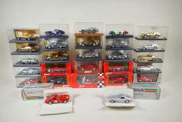 Twenty Best Model 1:43 scale die cast Ferrari models, some limited edition 24ct gold and silver