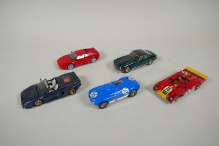 Five BBR 1:43 scale kit built Ferrari models including a Ferrari 250 Europa 1954, a Ferrari 31 PB