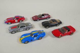 Six AMR (Andre Marie Ruf) 1:43 scale metal kit built Ferrari models including a Ferrari 250 GTO