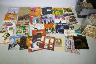 A collection of LPs, show tunes and musicals, original cast from the 1960s, 70s, 80s, Rick Wakeman