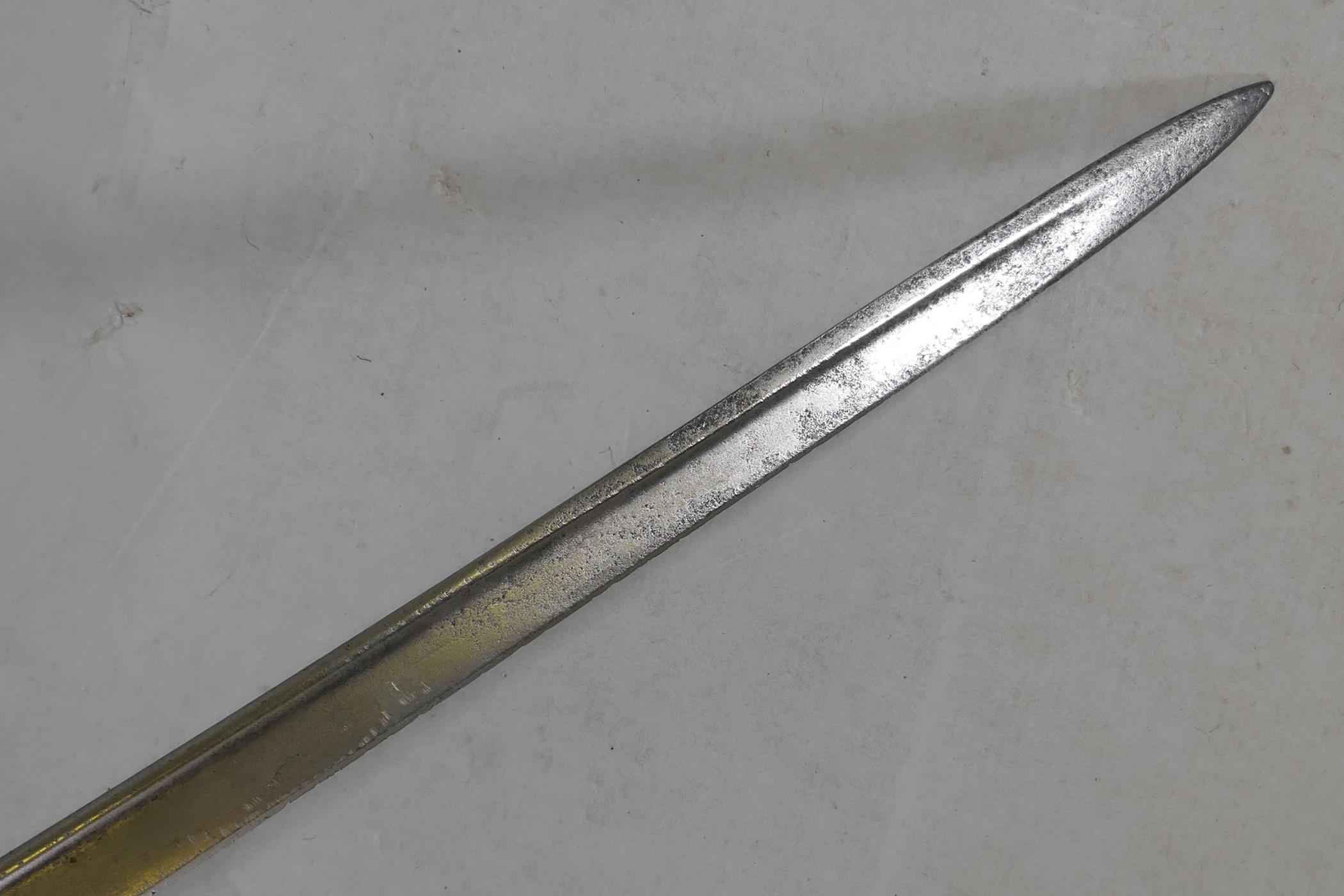 A late C19th Continental cavalry sword, indistinctly marked to the blade and marked A7460 to the - Image 7 of 7
