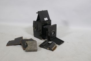 A Thornton Pickard Junior Special camera and plate holders, with a Cooke Aviar lens No 106661