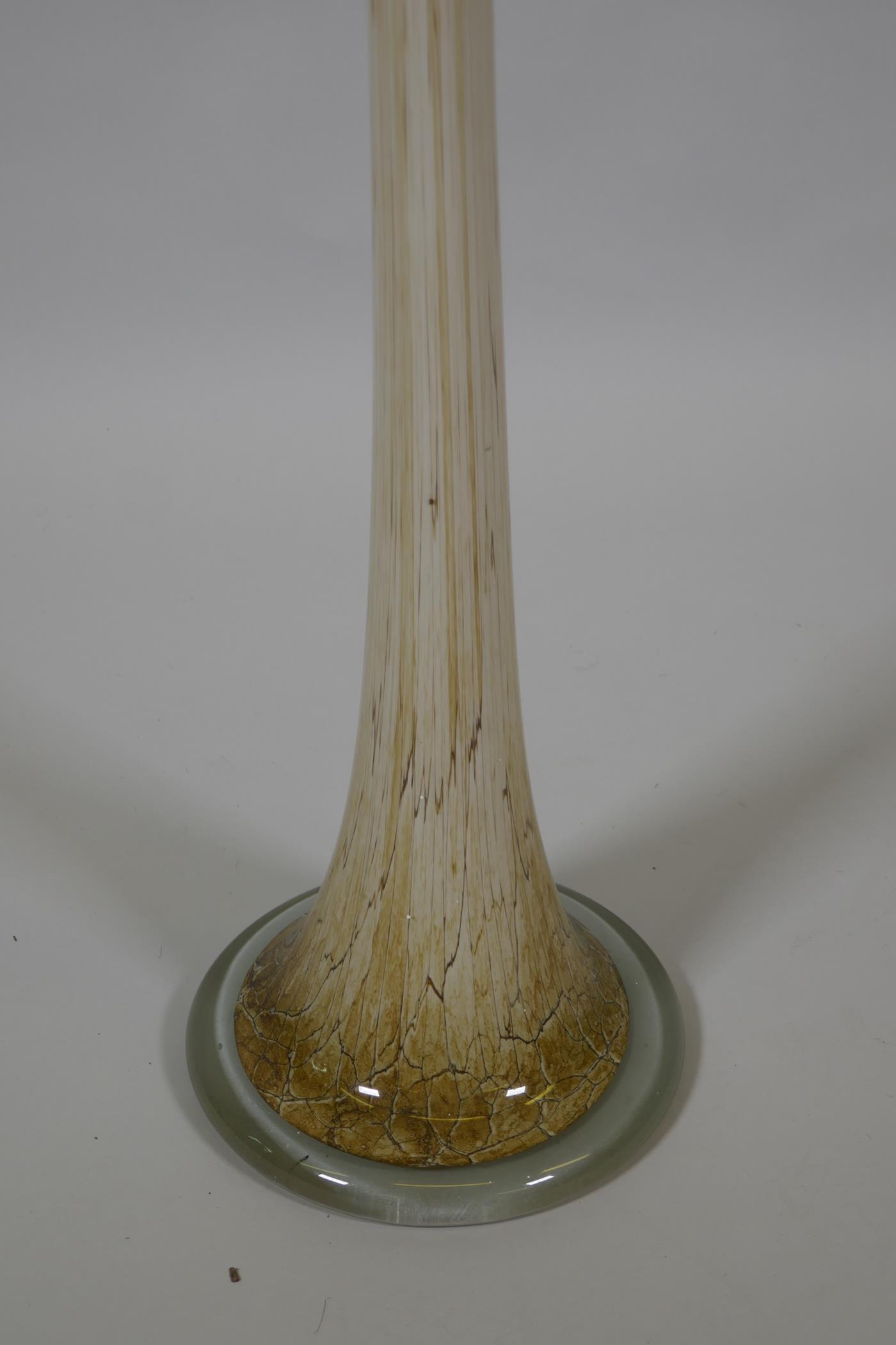 A vintage floor standing art glass 'Jack in the Pulpit' calla lily vase, 102cm high - Image 3 of 3