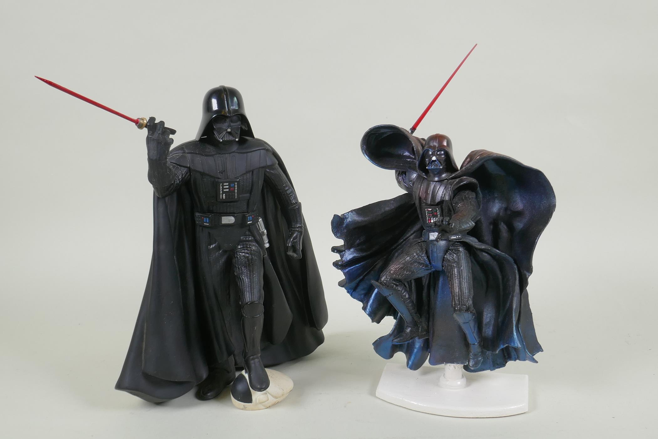 Two vintage Star Wars Darth Vader figures, largest  26cm high, adapted