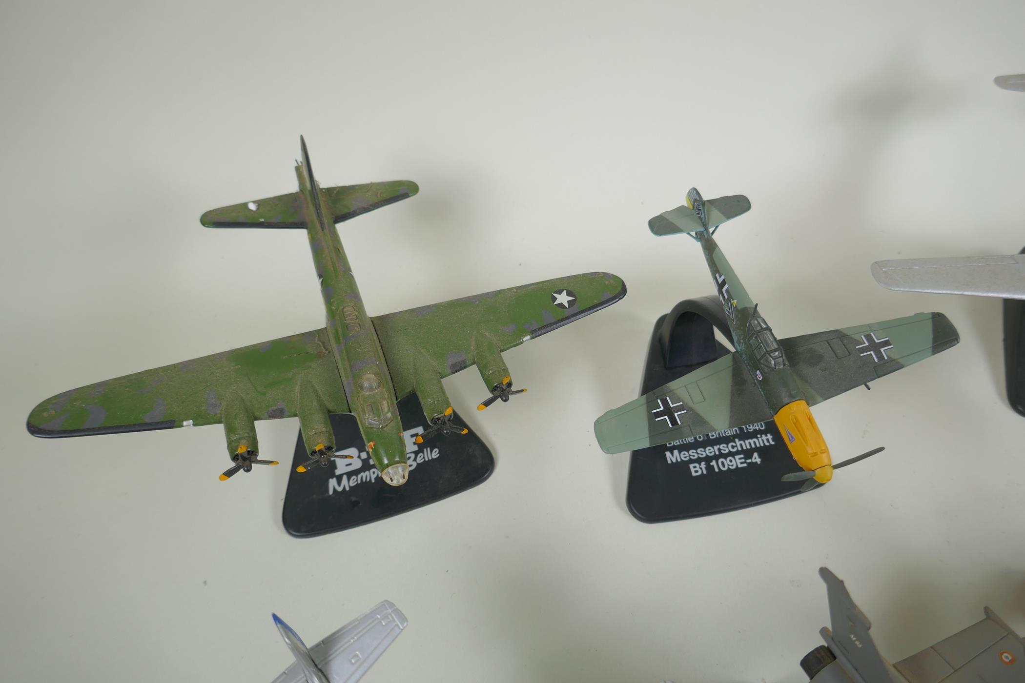 Five Atlas Editions diecast model aircraft including B29 Super Fortress Enola Gay, B-17F Memphis - Image 6 of 8