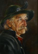 Portrait of a Tyrolean gentleman, signed Gartner, oil on canvas, 25 x 20cm