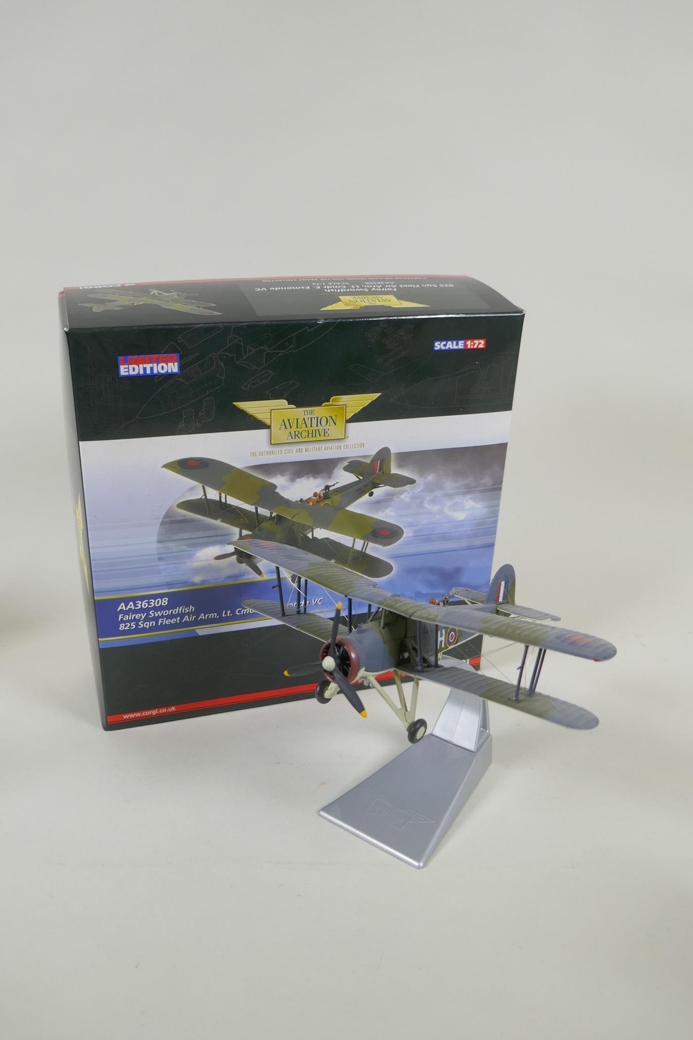Four Corgi limited edition Aviation Archive diecast 1:72 scale models, including a Hawker Hart, - Image 5 of 6