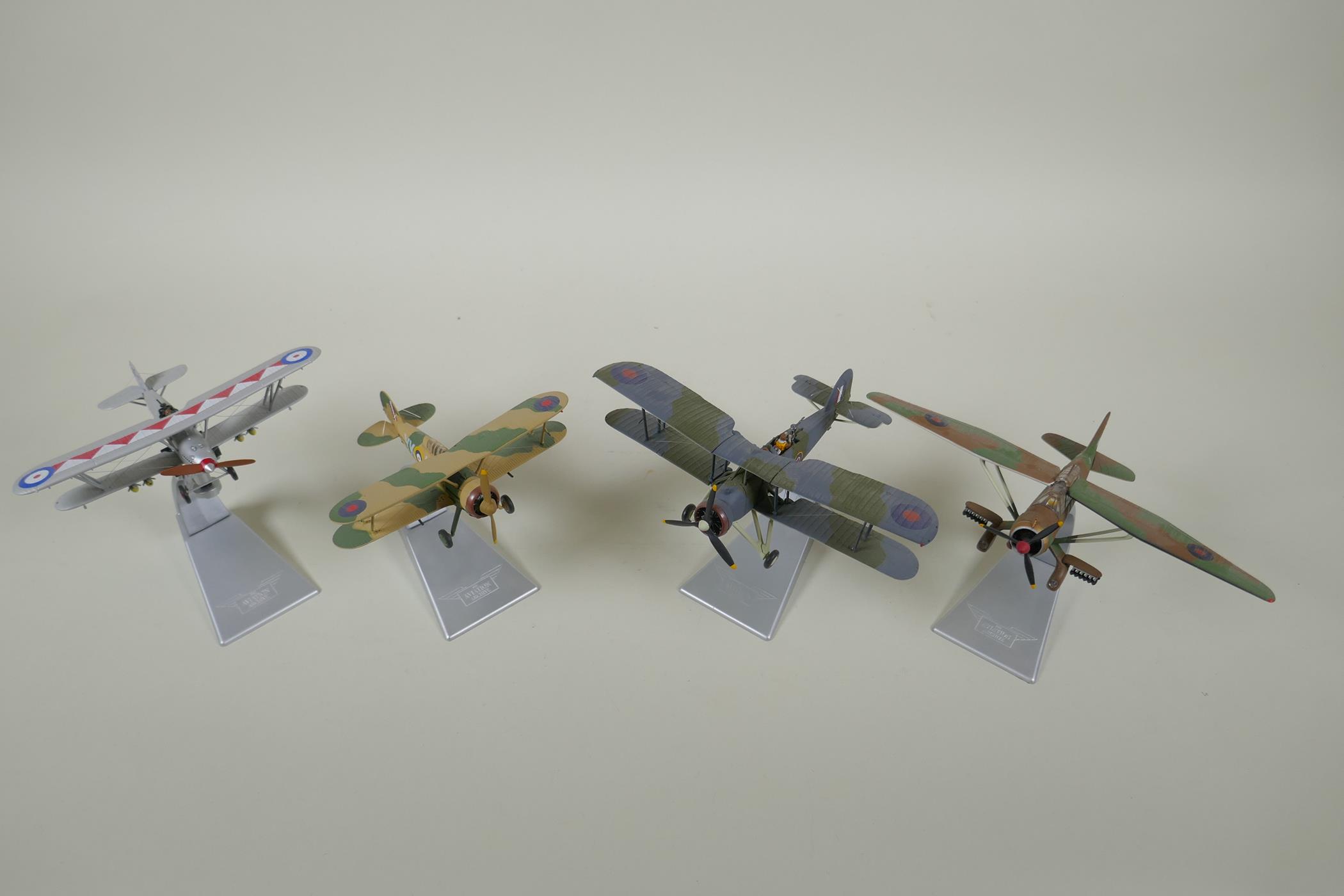 Four Corgi limited edition Aviation Archive diecast 1:72 scale models, including a Hawker Hart,